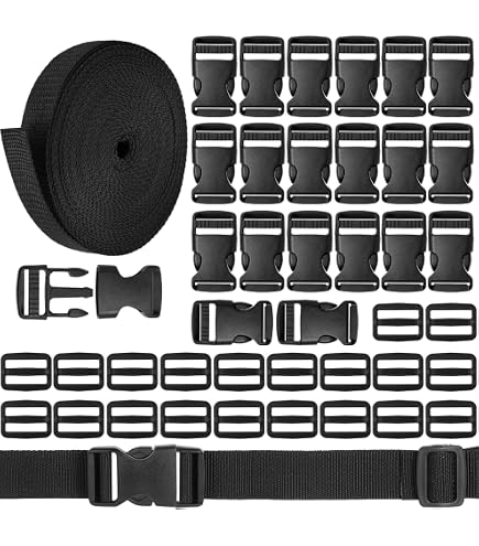 NBEADS Lot 80 Clips De Fin De Sangle 4 Tailles – Boucles Réglables Plastique Pour Sacs, Ceintures, Harnais