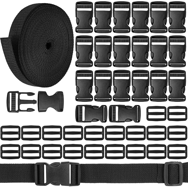 Boucles Clip Sangle Nylon 20m 25mm Avec 40 Boucles | Sangle Arrimage Cliquet Valise Voyage Transport Sangle 25 Mm
