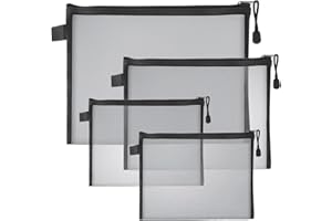 CIATBYYJ 4 Stück Mesh Reißverschluss Beutel,3 Größen Mesh Beutel,Mini Makeup Organizer,Tragbar Reise Tasche,Reißverschlusstaschen Stifttasche,für Kosmetika und Reiseutensilien