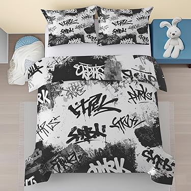 Housse De Couette Enfant 3D Motif Hunter's Demon - Reversible, 140x200 Cm + Taies D'Oreiller - Microfibre Douce, Lavable En Machine