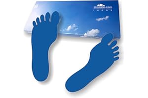 Decooo.be Autocollants Empreintes de Pas - pour Le sols Lisses, carrelage, béton, Vinyle,… - Set de 12 Pieds adhésifs Bleus Clair