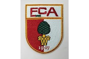 JINGTONGDA 2stk FC Augsburg Aufnäher Patch Football Fussball Soccer Club Iron on bügelbild aufbügler Badge