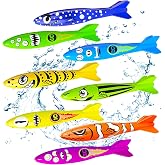 YUEXNKO Diving Toys, 8pcs Scuba Diving Toys with Torpedo, Swimming Pool Game, Kids Diving Toy, Diving Sticks, Aquatic Toy for
