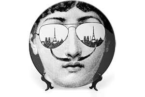 ROTOOY Lina Cavalieri Plate, Fornaset Decorative Plate, Wall Decorative Plate, Mysterious Face Plate Wall Hanging Decoration,Including Bracket And Special Spring Hook, 7inch, S (20)