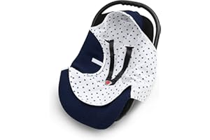 EliMeli Copertina per ovetto, 100% cotone, leggera, per seggiolino auto, in tessuto a nido d'ape e cotone, per l'estate e la primavera, universale, ad esempio Maxi Cos (blu marino)