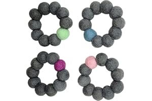 your castle Handgemachte Serviettenringe aus Filz 4er Set Serviettenhalter Farbe: Basis grau Plus 1 Farbe für jeden Gast