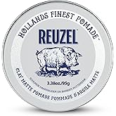 REUZEL Clay Matte Pomade Medium Hold 95g | Lightweight and Flexible Hair Styling Clay. Adds Volume and Definition. With Aloe