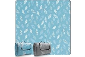DEWUR Couverture Pique Niques Impermeable Lavable, Natte de Plage Tapis de Plage Tapis Picnic XXL(200 x 200 cm, Bleu)