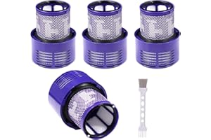 Laukowind 4 Stück Filter für Dyson V10 SV12,Laukowind Waschbar Ersatz Filter für Dyson V10 SV12 mit Reinigungsbürste Cyclone Animal Absolute Staubsauger Ersatzteil Ersetzen Sie # DY-969082-01