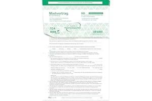 ‎RNKVERLAG RNKVERLAG 524/10 - Universal-Mietvertrag für Wohnungen - SD, mit Übergabeprotokoll, 4 x 2 Blatt, DIN A4, mit Wohnungsgeberbescheinigung, 10 Stück