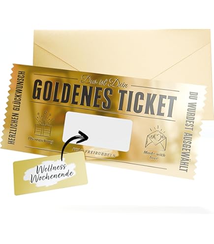 PROPOG Rubbel-Gutscheine (2 Stück) – Selbst Befüllbar, Mit Goldenem Ticket-Design
