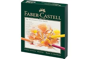 FABER-CASTELL - Polychromos färgpennor, set med 36 färger i studioväska | 36 konstnärspennor med 3,8 mm stift, syrafria pigment, hög färgbriljans i studiolåda