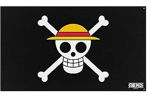 ABYstyle – Drapeau ONE PIECE – Produit Officiel – Tissu Résistant – Accessoire Décoratif Collector (Noir et blanc)