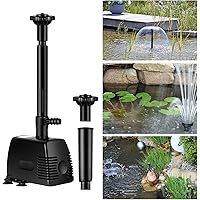YAOBLUESEA 800L/h 16W Garten Springbrunnenpumpe Teichpumpe Wasserspielpumpe Bachlaufpumpe Wasserpumpe Fontäne