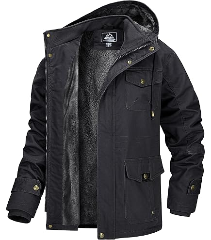 Veste Homme Mi-Saison Parka à Capuche Amovible - Style Militaire Multi-Poches - Coupe-Vent Déperlant