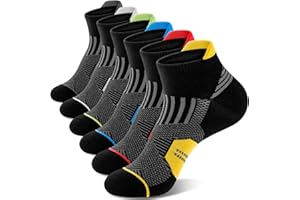 Niofind Mens Trainer Socks, Cotton Ankle Socks for Men Women, Breathable Sports Socks for Running, Walking, Gym, Multipack (6 Pairs)
