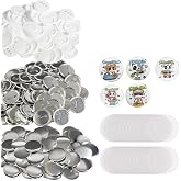 VEVOR 500 Sets of 58mm Badge Pin Button Parts DIY Pin Badge Kit 250 Metal Bottoms and 250 Plastic Custom Badges, Machine NOT