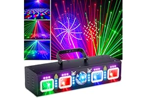 ‎EHAHO Ehaho Discolicht Partylicht, Musikgesteuert DJ Disco Licht, 3D RGB Led Partylicht, DJ Projektor Discokugel, DMX 512 Für Strobe Effekt Partylicht für KTV Familientreffen Hochzeit Geburtstag Klub