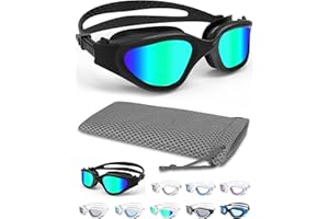 Winline Lunettes de Natation Antibuée Anti-fuite Protection UV Clear View,Lunettes Piscine Polarisée/Non Polarisée pour Hommes Femmes Adultes Adolescents
