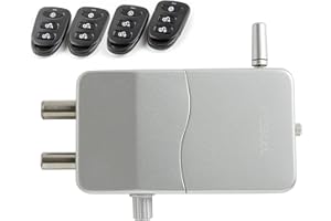 ARREGUI CI10P-AL Serratura di Sicurezza Invisibile per Porta con Allarme Antifurto | 4 Telecomandi | Serratura Elettronica per Porta | Serratura Wireless | Catenaccio Interno | Argento