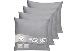 ‎INSPINOVIA INSPINOVIA Outdoor Cushion with Filling, Water-Repellent Decorative Cushion, Set of 2, 4 & 6, Garden Cushion, Lounge Cushion, 45 x 45 cm (Grey, Set of 4)