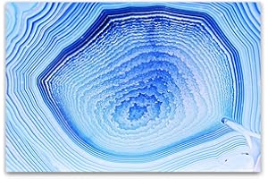 Startonight Impression sur Verre Acrylique Tableau - Agate Bleu Abstraite - Moderne Image pour la Décoration de la Maison 60 x 90 cm
