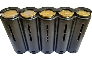 CLAIRE-FONCET Monedero con dispensador de Monedas de Piezas de Euro, Monedero Cintura, Ideal para Camarero, Camarera, vendedores en Parque de Atracciones, de Producción Europea EU (MONEDAS DE 5 PIEZAS)