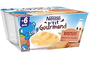 Nestlé Bébé - P'tit Gourmand Biscuit - Laitage dès 6 mois - 4 x 100g