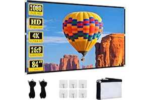 YingStar Pantalla Proyector Portatil 84 Pulgadas Pantalla Proyector Exterior 16:9 Tela Proyector Pantalla de Proyección Plegable Projector Screen Pantalla Proyector para Cine en Casa Teatro Camping