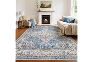 Vasip Alfombra Salon Antideslizante Alfombras Lavables en Lavadora Tapetes para Sala Habitacion Dormitorio Comedor Flor Vintage Tapete Pelo Corto Tapete Quarto