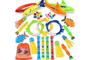 Ophy Tauchspielzeug | 39 Stück Pool Spielzeug Tauchringe für Kinder Wasserspielzeug Kinder Outdoor Unterwasser-Schwimmtraining Tauchringe für Kinder mit Tauchstöcke Tauchtorpedo Krake Pool Spielzeug