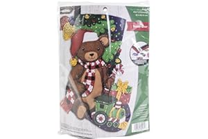 Bucilla 89231E Filz-Weihnachtsstrumpf-Set, 45,7 cm, Teddybär