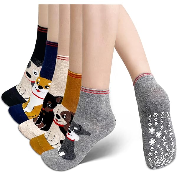 6 paar antislip sokken voor dames, katoen, yoga, sportsokken, voor fitness, dans, ziekenhuis, familietraining, sport, EU 35-40, Stijl 1: zwart wit, 35-40 EU