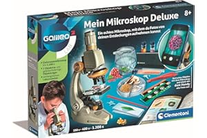 Galileo Lab Mein Mikroskop Deluxe - Experimentierkasten mit echtem Mikroskop & Smartphone-Halter, für Kinder ab 8 Jahren - 59349 von Clementoni