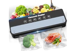 RAYCIAL Vakuumiergerät, 2024 Neues Modell 6-in-1 Vakuumierer für Trockene, Feuchte, Frische, Abnehmbare Vacuumiergeraet mit 10 Stück Vakuumierbeutel, Folienschweißgerät für Lebensmittel （Automatisch）