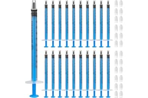 HXC 20 sztuk strzykawek z tworzywa sztucznego 1 ml strzykawka z nasadką strzykawki do dozowania oleju do laboratoriów naukowych plastikowe strzykawki do pomiaru i dozowania płynów