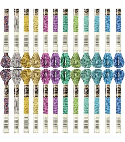 Fil Créatif Travaux Manuels Fil à Broder Métallisé Anchor - 65% Viscose, 35% Polyester - Argenté - Longueur 8 M - Pour Couture, Broderie, DIY Fil Créatif Loisirs