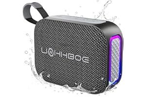 UOHHBOE Altavoz Bluetooth 6.0 Potente 20W, Graves Mejorados, con Luz LED de Color, Emparejamiento TWS para Sonido Estéreo, 24 Horas, IPX5 Impermeable, Altavoz Portátil para Fiestas y Exteriores