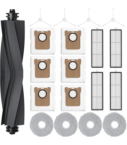 MIRTUX Ersatzteil-Set Für Xiaomi Mi Robot Vacuum 1/2 & Roborock S50/S51 – Inkl. Seitenbürsten, Mittelbürste, Filter