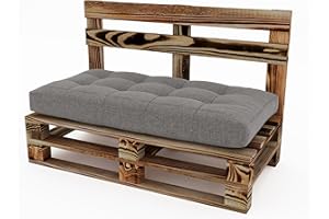 ‎LERMOWOOD Lermowood Palettenmöbel Mpe Bank 120 x 80 cm Geflammt | Europaletten Indoor und Outdoor Lounge Gartenmöbel Holz Gartenmöbel Set Lounge Möbel Terrasse Balkon Loft Stil Paletten