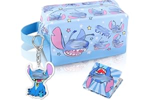 DEKEWE Trousse Maquillage Femme Voyage,Stit-h Trousse de Toilette Grande Capacité Pochette Maquillage avec Porte-clés Petit Miroir, Sac de Maquillage de Voyage