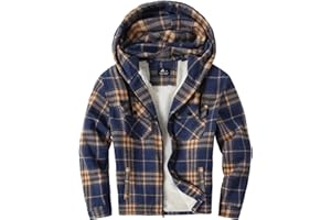 SwissWell Męska kurtka koszulowa, pogrubiona kurtka softshellowa w kratkę, pluszowa podszewka, czas wolny, bluza z kapturem, kurtka zimowa z kieszeniami