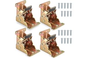 LAUVIOMIFY Table Leg Folding Brackets, Pack of 4 Folding Hinges Table Legs Folding Hinges Support Bracket Made of Galvanised Steel 40 Screws Included