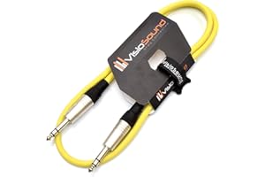 VisioSound 6.35mm 1/4" Stereo TRS Jack to TRS Jack Lead/Balanced Signal Audio Patch Cable (1m, Yellow)