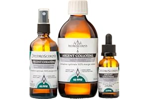 HYDROSCORPUS Argent Colloïdal 40PPM et 5PPM BOUTEILLES VERRE ●Fabriqué en FRANCE●100% Naturel Oligo élément Bio Disponible●Ionisation 100% solaire●Emballages 100% compostables …