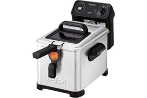 Tefal Freidora Pro Premium Eco 4L, Digital, Sistema de filtrado, Malla Filtro, Ventana Cristal para ver la cocción, fácil de usar y de Limpiar, 2400 W, Acero Inoxidable, Negro, FR5160