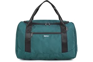 ECOHUB 20L Bagaglio a Mano, Borsa 40x20x25 Ryanair, Borsone Viaggio Pieghevole, PET Riciclato Borse per Aereo Weekend Palestra Piccola Uomo Donna(Blu Verde)