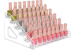 JessLab 6-Stopniowy Przezroczysty Akrylowy Uchwyt Na Lakier Do Paznokci, Olejki Eteryczne i Kosmetyki - Witryna i Organizer Do Przechowywania