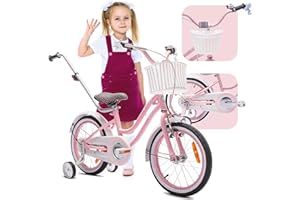 sun baby Bicicleta para niñas Heart Bike, tamaño de Rueda 12 14 16 Pulgadas, con Barra de Empuje Desmontable, Bicicleta Infantil para niñas de 2 a 6 años