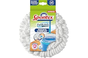 Spontex - Recharge Full Action System Plus- Recharge à Franges Microfibre pour Kit Balai Full Action System - Lavable et Réutilisable - 1 Recharge